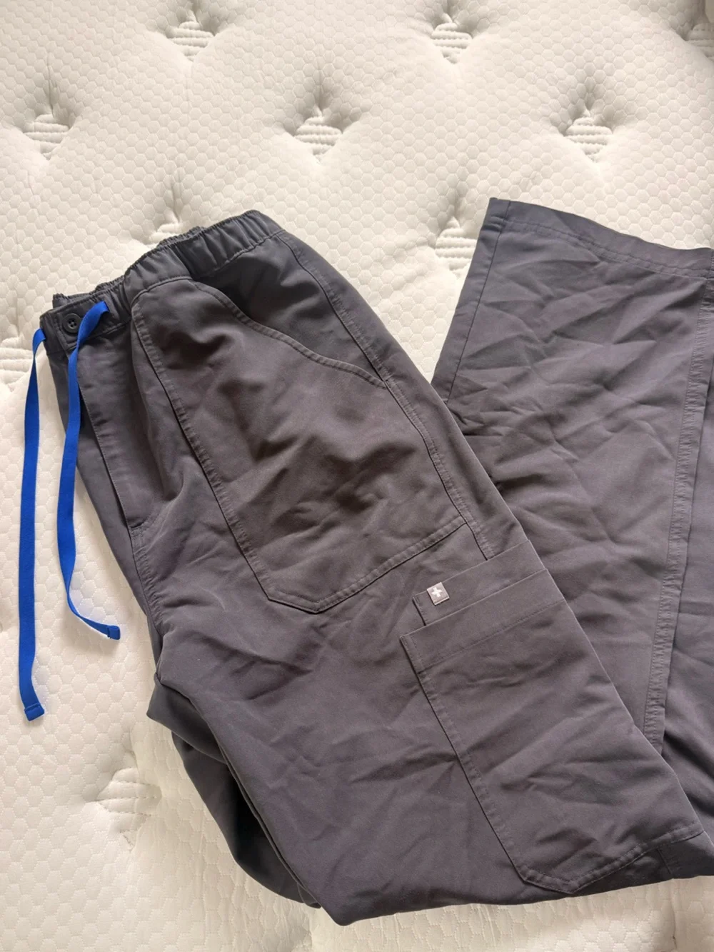 Figs Men's Charcoal Joggers with Blue Drawstring